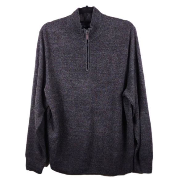Dockers Other - Dockers Dark Grey Mock Neck 3/4 Zip Long Sleeve Lightweight Pullover Sweater